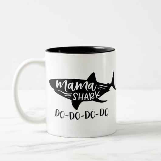 Mama Shark Do-Do-Do-Do-Do mammie Shark Funny Tweekleurige Koffiemok (Links)