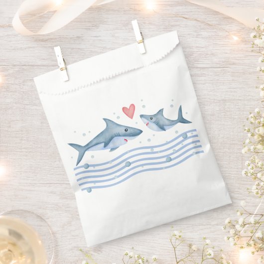 Mama Shark en Baby Shark Baby shower Favor Tassen Bedankzakje (Geknipt)