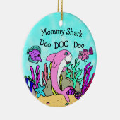 Mama Shark Familie Kerst Ornament (Rechts)