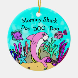 Mama Shark Familie Kerst Ornament