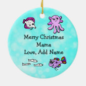Mama Shark Familie Kerst Ornament (Achterkant)