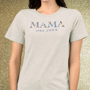Mama sinds aangepaste jaar typografie Eenvoudige m Tri-Blend Shirt