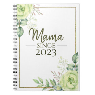Mama Sinds Gepersonaliseerd Jaar Bloemig Handgesch Notitieboek