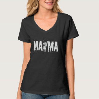 Mama Skelet Hand Gotische Verjaardag Halloween Fam T-shirt