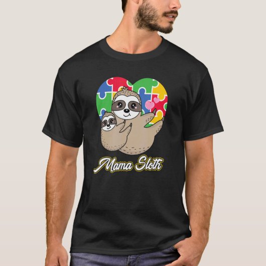 Mama Sloth Autism Awareness T-shirt (Voorkant)