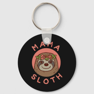 Mama Sloth Cute Gift voor mam van Son Daughter Mot Sleutelhanger