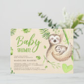 Mama Sloth en Baby Sloth Baby shower Kaart (Staand voorkant)