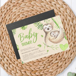 Mama Sloth en Baby Sloth Baby shower Kaart