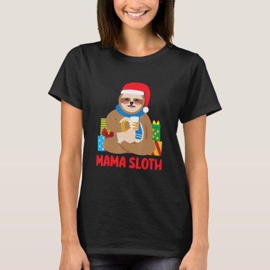 Mama Sloth Matching Family Pajama Pj Kerstmis T-shirt (Voorkant)