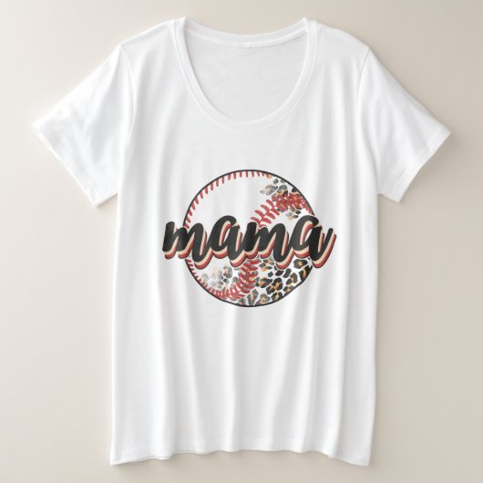 Mama Softball Grote Maat T-shirt (Design voorkant)