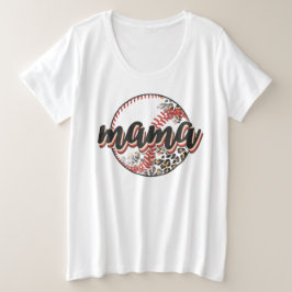 Mama Softball Grote Maat T-shirt