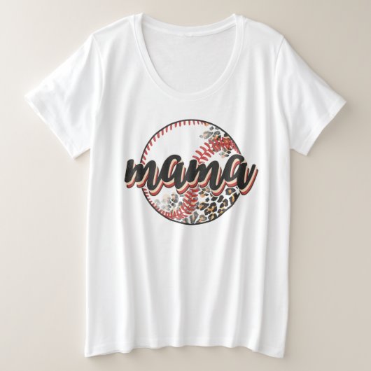 Mama Softball Grote Maat T-shirt (Design voorkant)