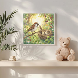 Mama Sparrow en Kuikens Kinderdagverblijf Poster