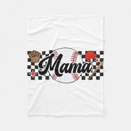 Mama Spel Dag Vibes Moederdag Vrouwen Honkbal Moed Fleece Deken (Voorkant)