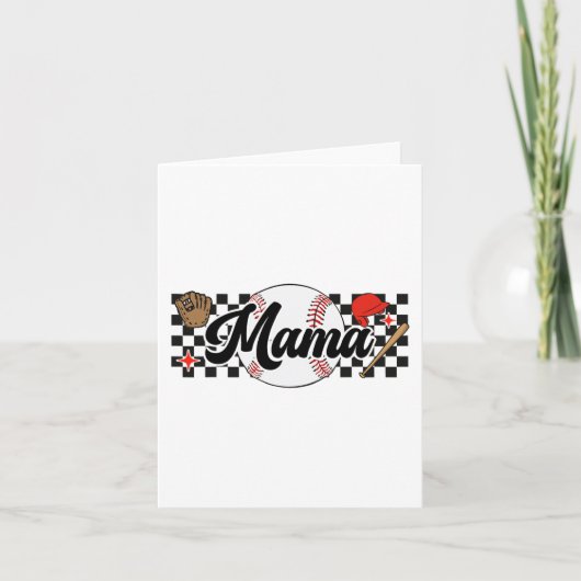 Mama Spel Dag Vibes Moederdag Vrouwen Honkbal Moed Kaart (Voorkant)