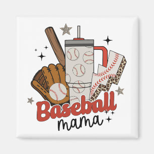 Mama Spel Dag Vibes Moederdag Vrouwen Honkbal Moed Magneet