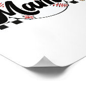 Mama Spel Dag Vibes Moederdag Vrouwen Honkbal Moed Poster (Hoek)