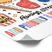 Mama Spel Dag Vibes Moederdag Vrouwen Honkbal Moed Poster (Hoek)