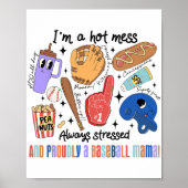 Mama Spel Dag Vibes Moederdag Vrouwen Honkbal Moed Poster (Voorkant)