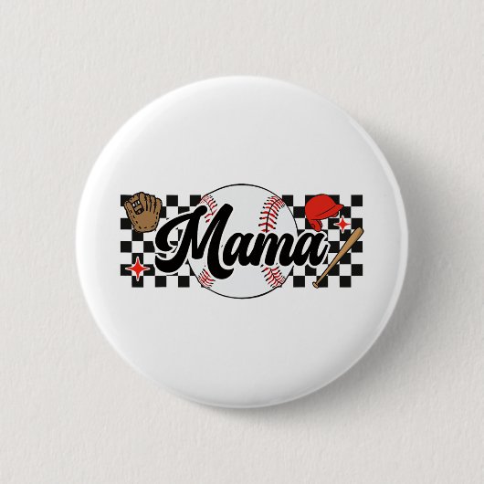 Mama Spel Dag Vibes Moederdag Vrouwen Honkbal Moed Ronde Button 5,7 Cm (Voorkant)