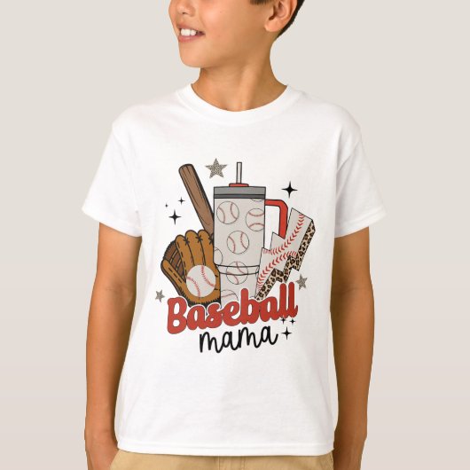 Mama Spel Dag Vibes Moederdag Vrouwen Honkbal Moed T-shirt (Voorkant)