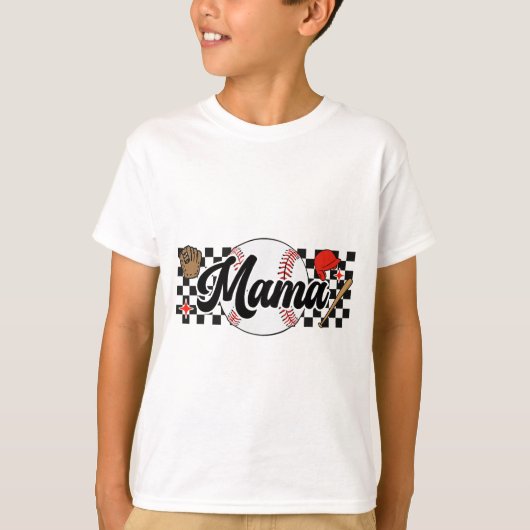 Mama Spel Dag Vibes Moederdag Vrouwen Honkbal Moed T-shirt (Voorkant)
