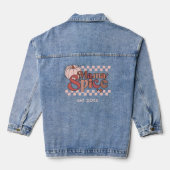 Mama Spice Herfst Pompoen Roze Retro Aangepaste Na Denim Jacket (Achterkant)