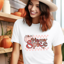 Mama Spice Herfst Retro Pompoen Roze Tri-Blend Shirt
