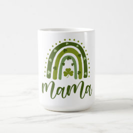 Mama St. Patrick's Day Green Shamrock Rainbow Koffiemok