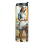 Mama staat op de rand van een zenuwinzinking. thermosbeker (Gedraaid links)