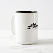 Mama Stegosaurus Dinosaur mam Moederdag Gift Tweekleurige Koffiemok (Voorkant links)