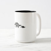 Mama Stegosaurus Dinosaur mam Moederdag Gift Tweekleurige Koffiemok (Voorkant rechts)