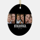 Mama Stelde Moderne Zwarte 3 Foto Keramisch Ornament (Rechts)