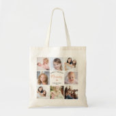 Mama stijlvolle fotocollage roze hart tote bag (Voorkant)