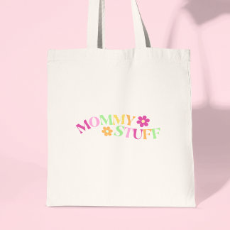 Mama Stuff Bloemen Kleurrijke Gift voor Nieuwe Mom Tote Bag