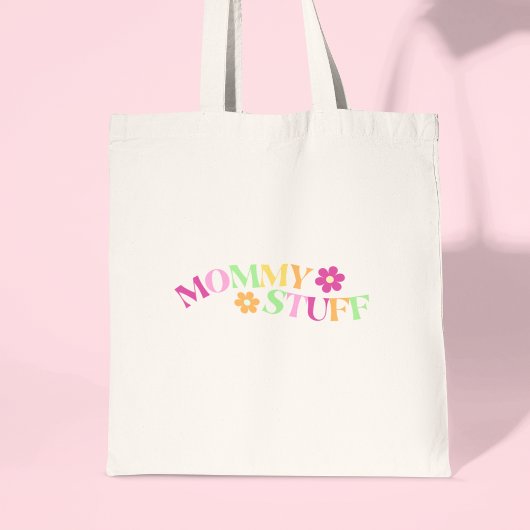 Mama Stuff Bloemen Kleurrijke Gift voor Nieuwe Mom Tote Bag