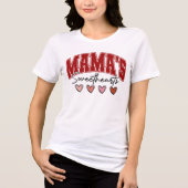 Mama Sweethearts – Cute Pink Hearts Valentine’s Tri-Blend Shirt (Voorkant)
