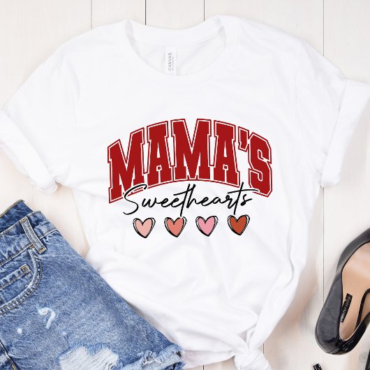 Mama Sweethearts – Cute Pink Hearts Valentine’s Tri-Blend Shirt