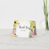 Mama te Bee Zonnebloem Roze Hydrangeas Bedankkaart (Voorkant)