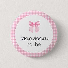 Mama Te Worden Roze Strikje Ronde Button 5,7 Cm