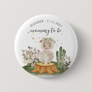 Mama te worden Schaap bosdier Ronde Button 5,7 Cm