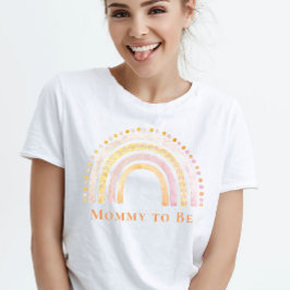 Mama te zijn Blush Pink Boho Rainbow T-shirt