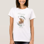 Mama te zijn Boho Greenery Highland Koe T-shirt (Voorkant)