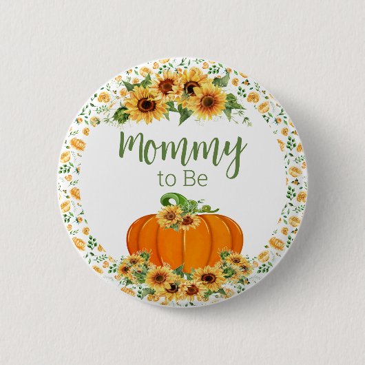 Mama te zijn Pumpkin Button - baby showers knoppen (Voorkant)