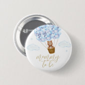 Mama te zijn Teddy Bear Blue Boy Baby shower Ronde Button 5,7 Cm (Voorkant /achterkant)