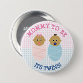 Mama te zijn Twin Boy en meisje Baby shower Button (Voorkant /achterkant)