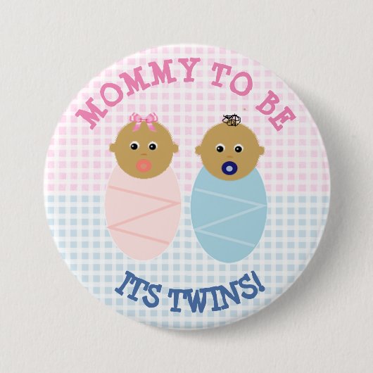 Mama te zijn Twin Boy en meisje Baby shower Button (Voorkant)