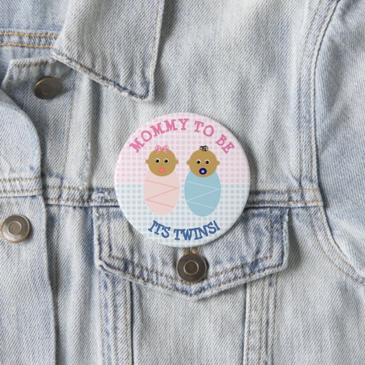 Mama te zijn Twin Boy en meisje Baby shower Button (In situ)
