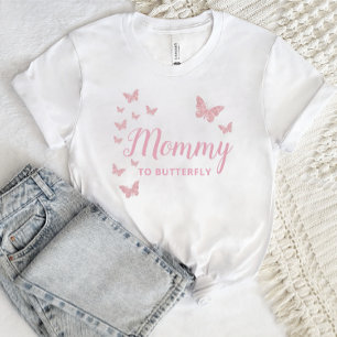 Mama te zijn, Vlinders baby shower gepersonaliseer T-shirt