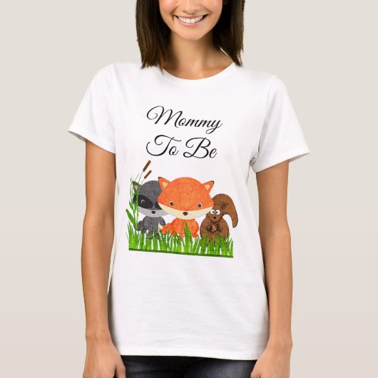 Mama te zijn Woodland Creatures Zwangerschap Shirt (Voorkant)